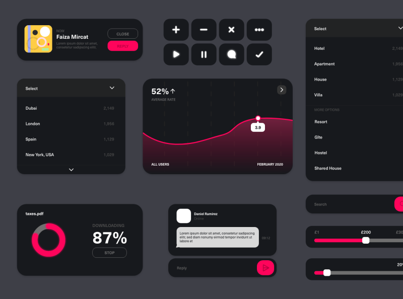 Widgets: Dark Mode by Caroline Handyside on Dribbble