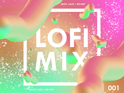 Lofi album art album artwork design gradient graphic design music poster typography