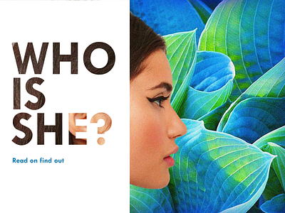 Who is she? branding design gradient graphic design magazine poster typography vector