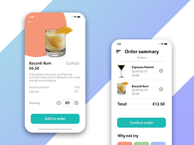 In-house ordering mobile app app design food app gradient graphic design order restaraunt ui uiux vector