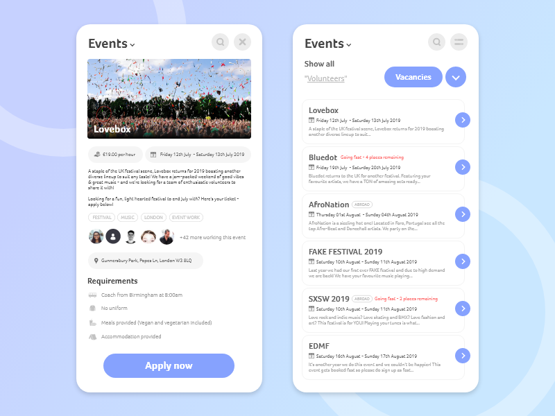 Event Work - Mobile application events ux mobile ui uiux app gradient graphic design design