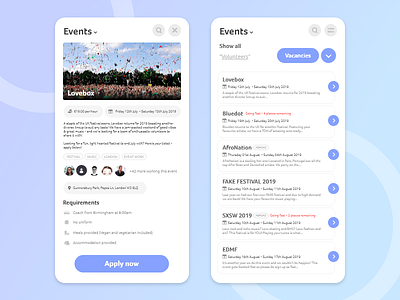 Event Work - Mobile app application design events gradient graphic design mobile ui uiux ux