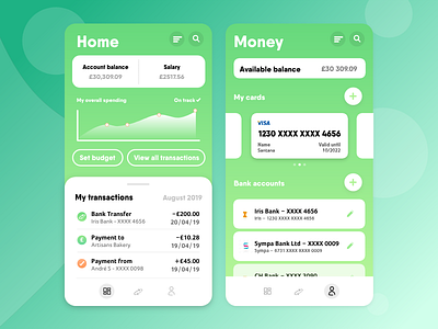 Bank balance - Mobile app app bank design gradient graphic design money app ui uiux