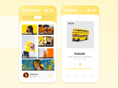 Radio player - Mobile app album artwork app design gradient graphic design mobile music radio ui uiux