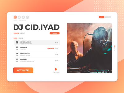 Concert finder - Web app app concert design gradient graphic design minimal music music app uiux