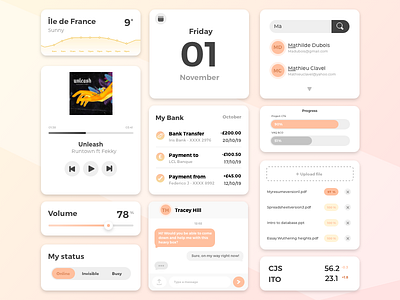 Widgets app design gradient graphic design uiux web widgets