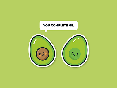 Let's Avo-cuddle! avo avocado cartoon cute illustration love relationship goals vector