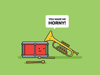 Horny horny illustration instruments love trumpet valentines valentines day vector art