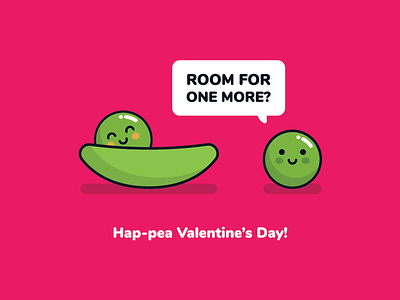 Hap-pea Valentine's Day! illustration love peas peas in a pod pun punny valentines valentines day vector art