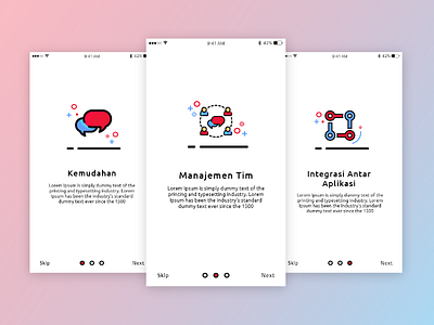 Onboarding Chat App chat icon indonesia intro ios onboarding simple ui user interface