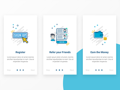 Refer App Onboarding design illustration mobile mobile app design onboarding refer ui user interface