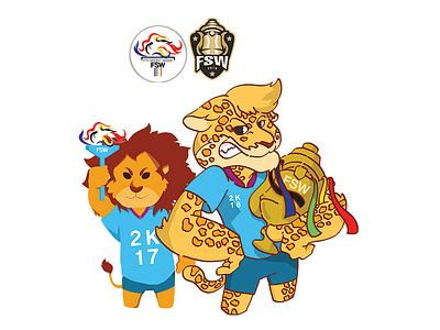 Lion & Tiger Sport Mascot design digital paint digitalpaint draw illustration photoshop wacom
