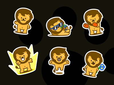 Lion Stickers anymal funny lion sticker