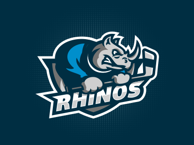 Rhinos emblem hockey logo rhino sport