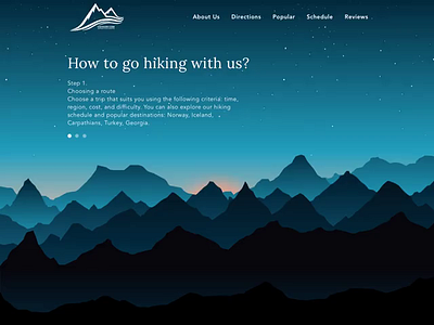 Trekking tours site animation branding catalog design illustration menu product card site tours ui ux vector