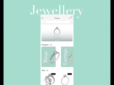 Jewellery e-commerce app animation app catalog design e commerce ecommerce iphone lifestyle menu mobile principle product card typography ui ux