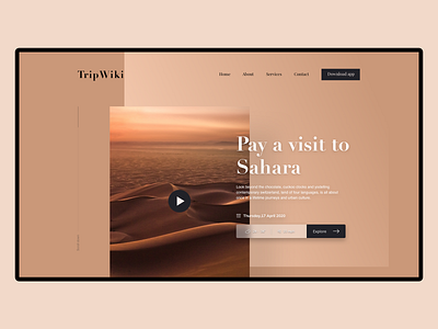 TripWiki animation app design gradient menu travel trip typography ui ux wiki