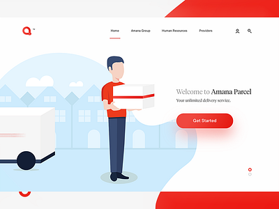 Delivery Service colors delivery design header hero home illustration landing page noise web