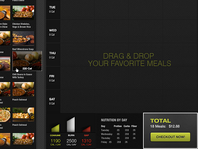 Weekly Meals Calendar calendar drag drop uiux