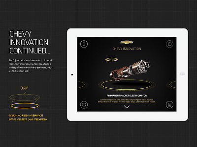 Chevy 360product Spin app chevy events innovation tablet