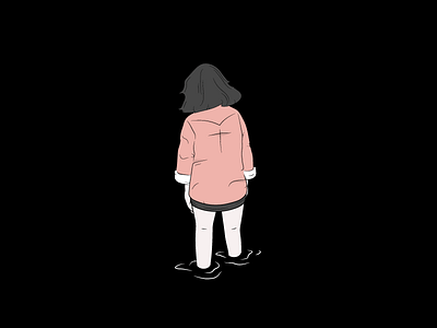 Into The Black color flat girl illustration