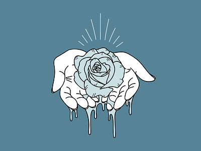 Broken Flowers flat hands illustration roses