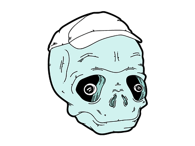 Another Stalker cap color flat high illustration skull