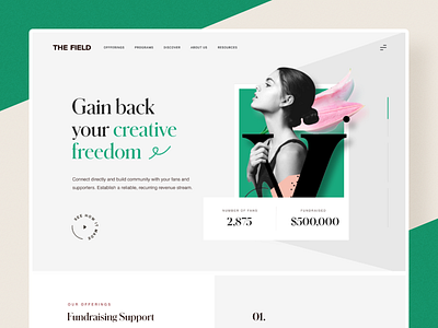 Fundraising Tool for Creators -  Landing Page Concept