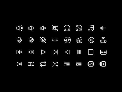 Sound icons black black and white design flat graphic icons iconset vector white