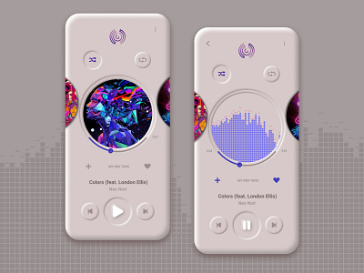 Groove Music Player Mobile app app design logodesign mobile music app music player soft ui ui uidesign ux uxui white ui