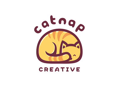 Mrowr branding cats illustration logo sleeping yellow