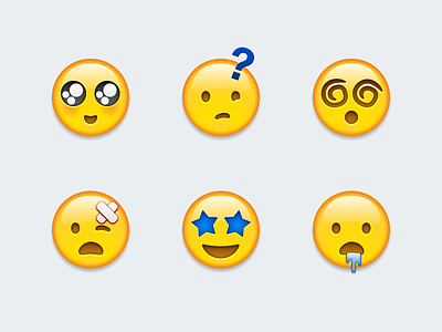 New Apple Emojis apple confused drooling emojis enamored expressions hypnotized injured sketch starstruck