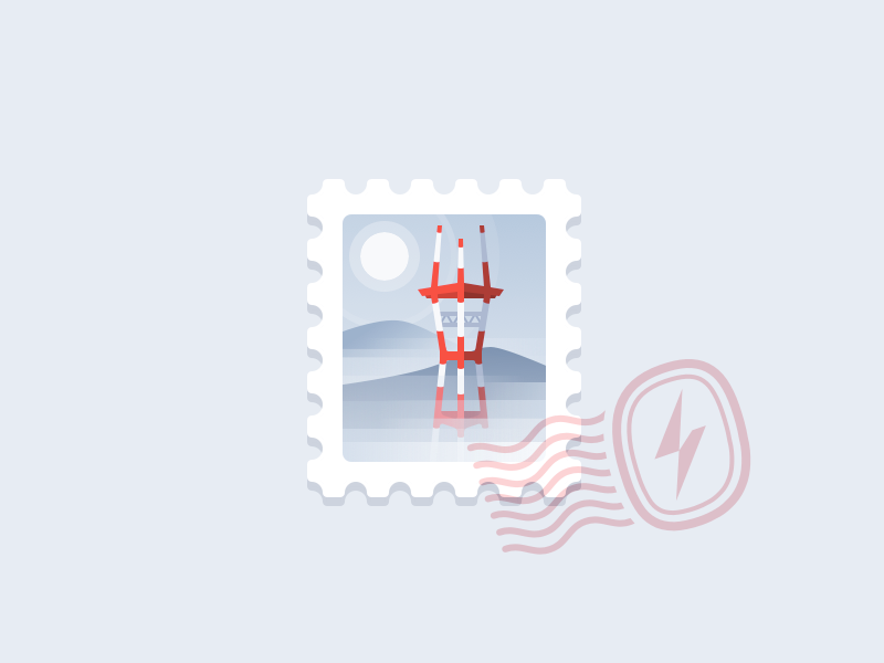 Sutro Tower san francisco landmarks california stamp fog illustration sutro