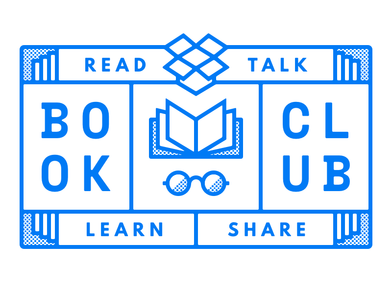 Dropbox Design Book Club glasses dropbox emblem glyph outline halftone books book club