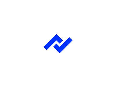 ✓ blue geometric glyph logo