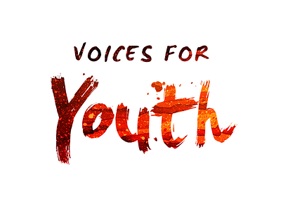 Voices for Youth Watercolor brush logo text texture typography voices for youth watercolor