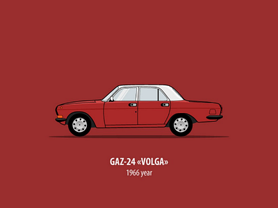 Volga auto car car side design illustration illustrator old car russia sideview vector vehicle volga