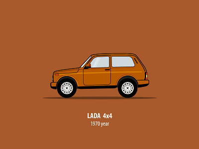 Lada 4x4 auto car car side design illustration illustrator lada old car sideview vector vehicle
