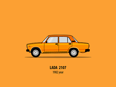 Lada 2107 auto car car side design illustration illustrator lada old car sideview vector vehicle