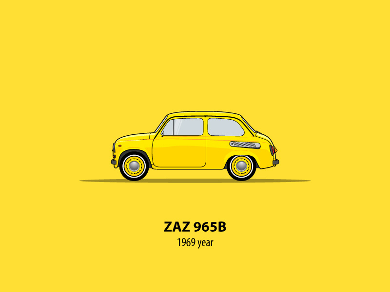 Zaz 965b old car vector auto vehicle sideview car side car illustration illustrator design