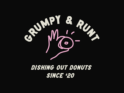 Grumpy & Runt branding design donut logo merch