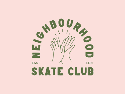 Neighbourhood Skate Club Hi-Five branding design graphic design high five logo skate