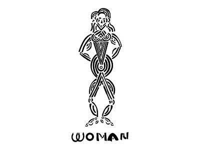 Illustration of a Woman feminine figure tribal woman