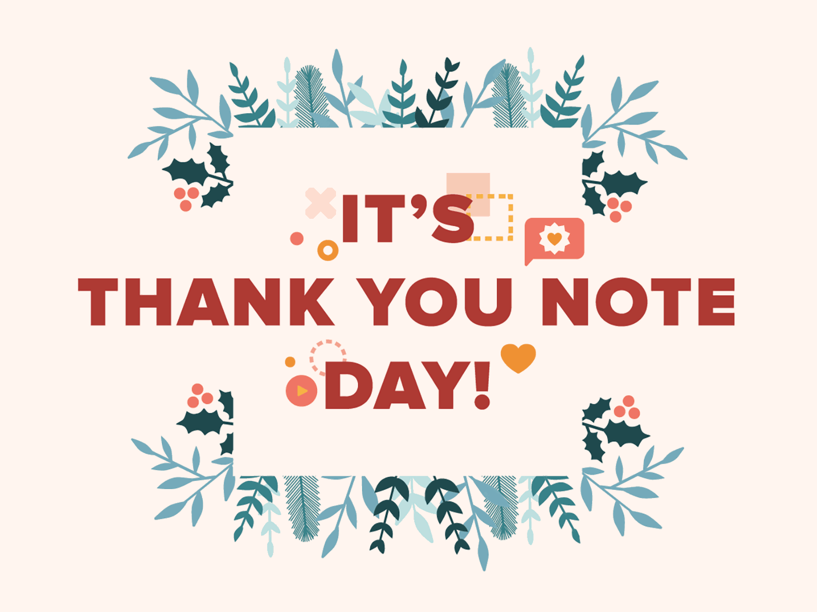 Thank You Note Day- Email Header animation branding illustraton vector