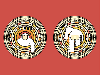 Heads/Tails Challenge Coin for YETI design icon illustration illustraton vector