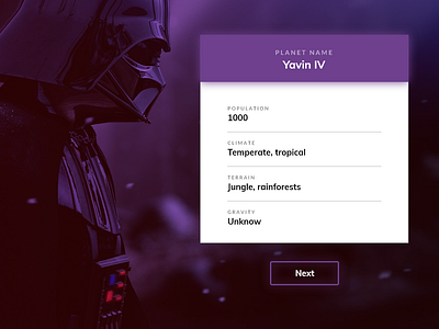 Star Wars | App adobe xd interface ui