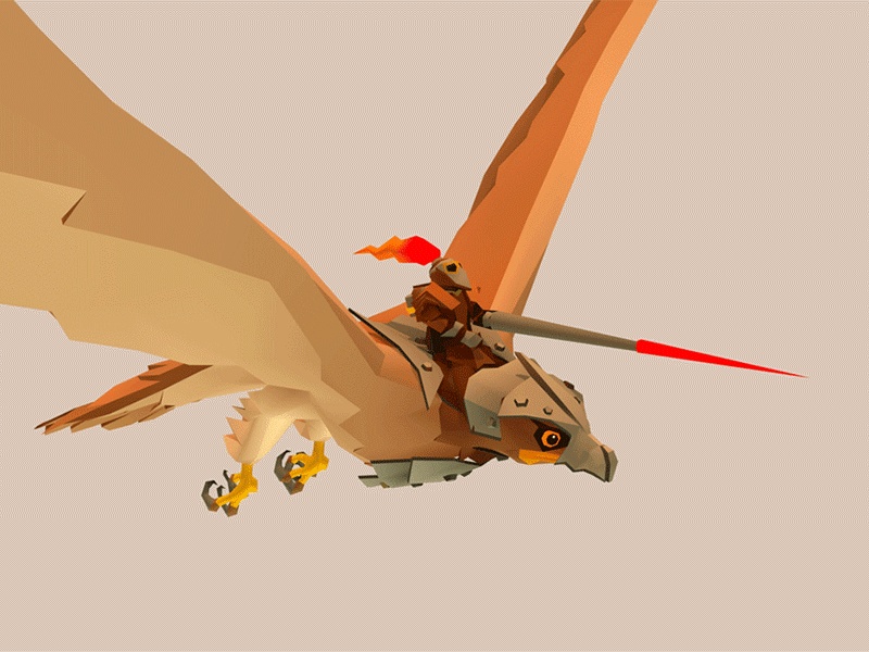 untitled game , Sky Knight concept 3d 3d art fantasy flying game game art ios low poly
