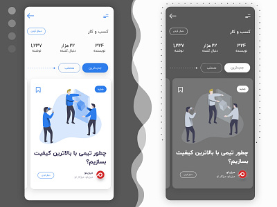 Virgool App Redesign abolfaazl app design blog blog design blog post card farsi iran parsi persian publication ui virgool virgool.io بلاگ ویرگول