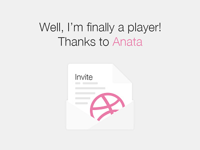 Finally a Player! debut envelope icon invite minimal