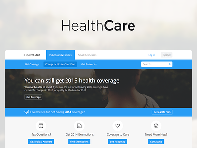 HealthCare.gov design gov healthcare landing minimal redesign simple web